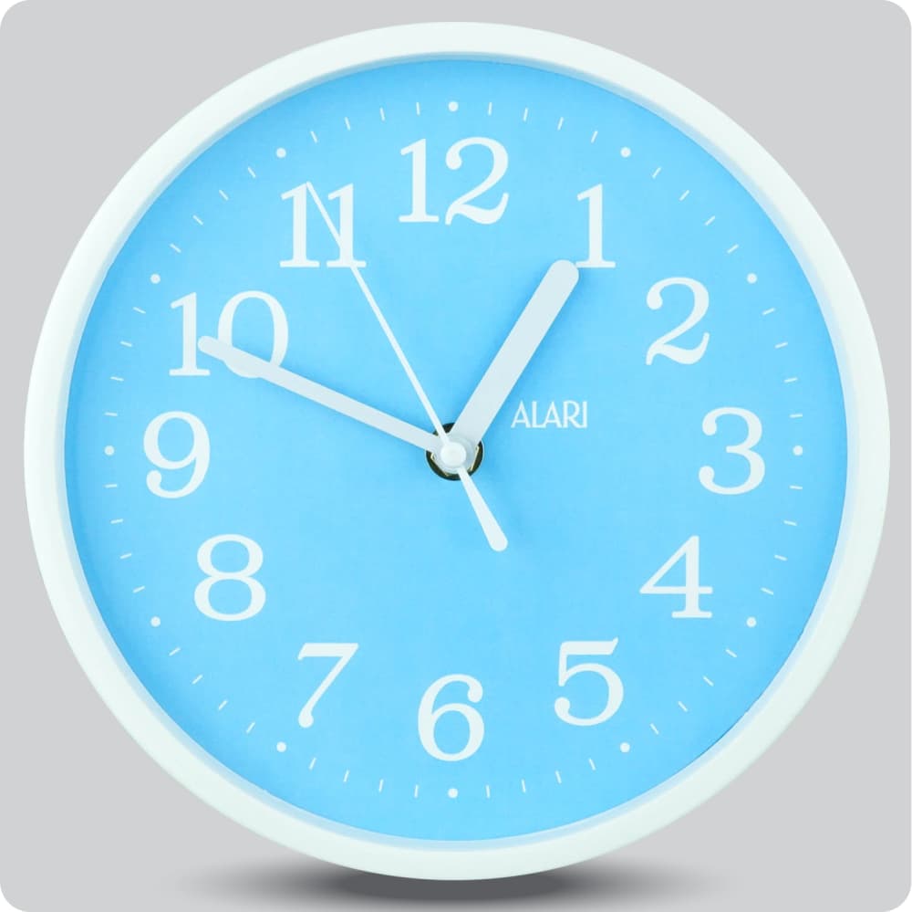 Jam Dinding Analog Polos Minimalis Alari Biru JDALARAL1243-1668BIR