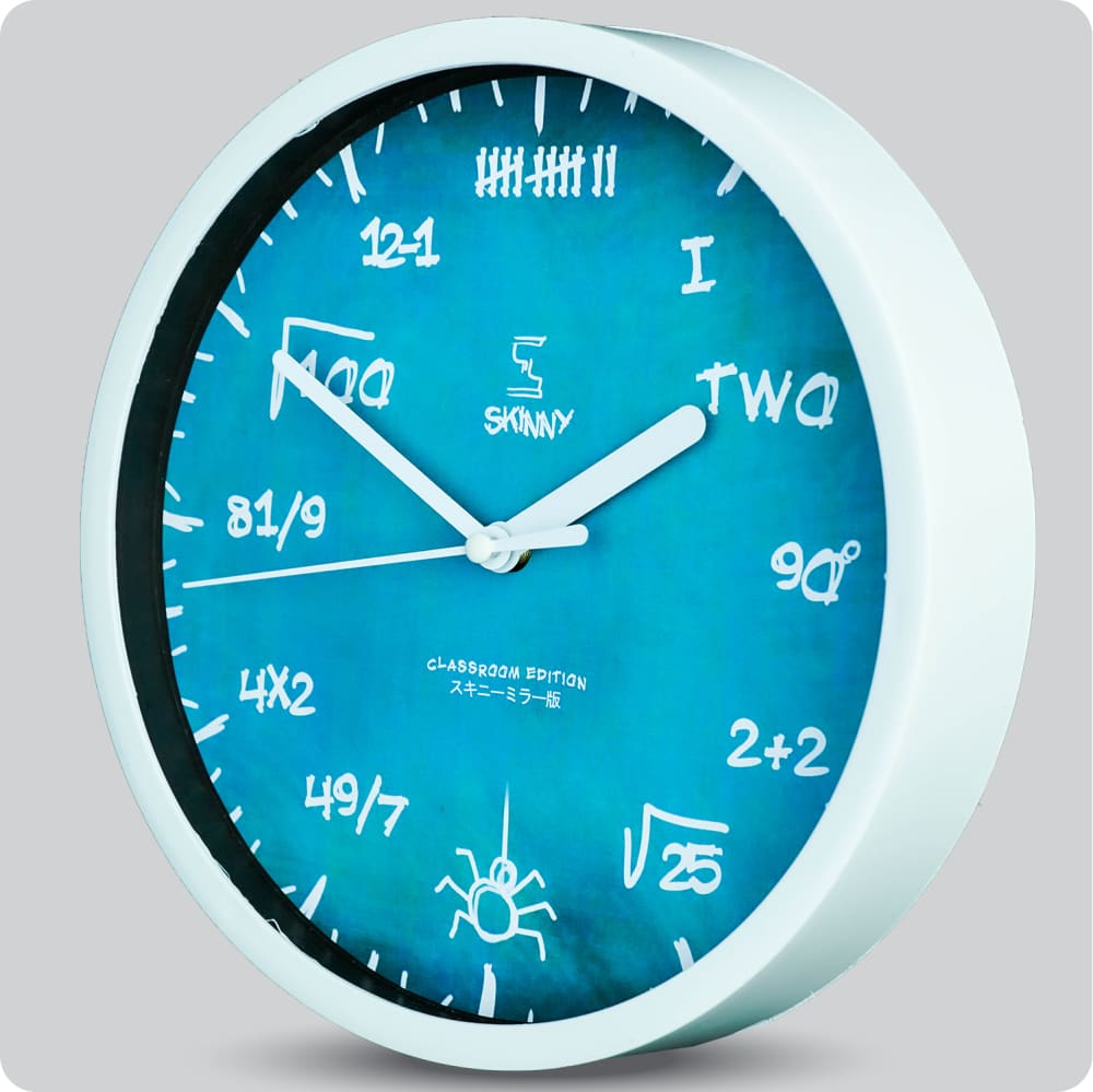 Jam Dinding Analog Polos Minimalis Skinny Biru Chalk JDSKINCLASSK1123-BIRCHA