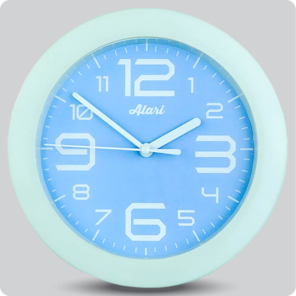 Jam Dinding Analog Polos Minimalis Alari Biru JDALARAL1154-805BIR