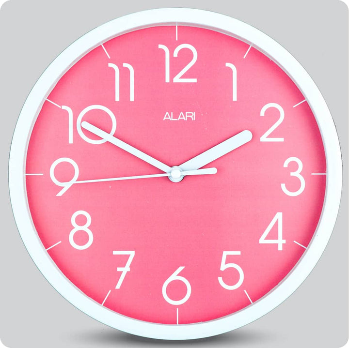 Jam Dinding Analog Polos Minimalis Alari Pink JDALARAL1112PIN