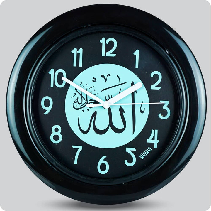 Jam Dinding Analog Kaligrafi Wawa Black Green JDWAWAWW1181BLAGRN
