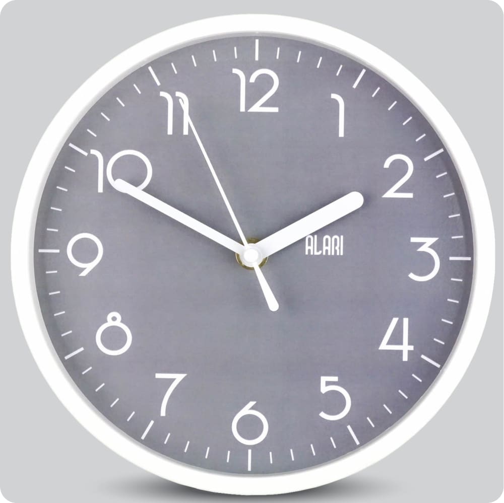 Jam Dinding Analog Polos Minimalis Alari Abu JDALARAL1256-1668ABU