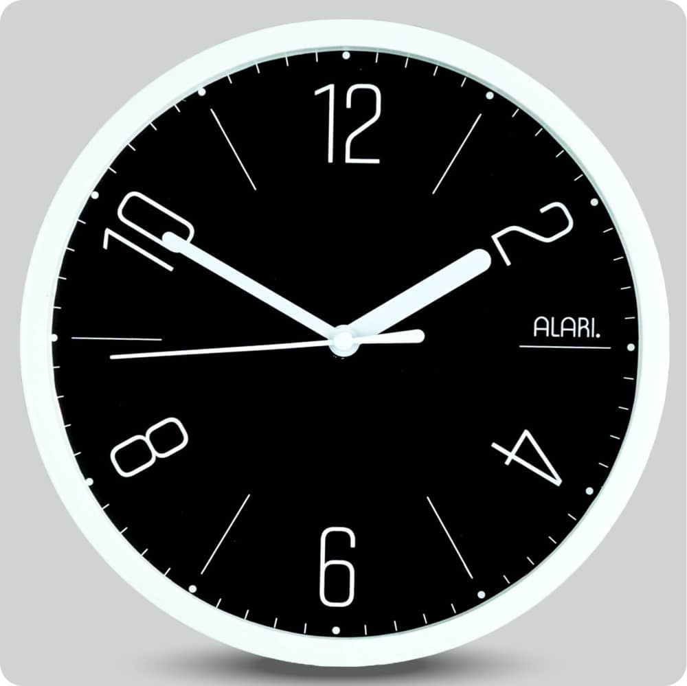 Jam Dinding Analog Polos Minimalis Alari Hitam JDALARAL1230-1668HIT