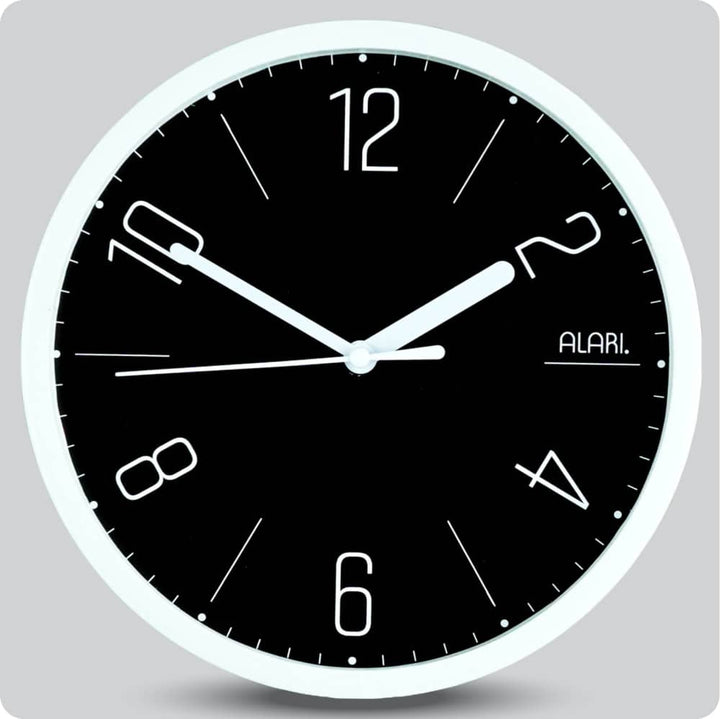 Jam Dinding Analog Polos Minimalis Alari Hitam JDALARAL1230-1668HIT