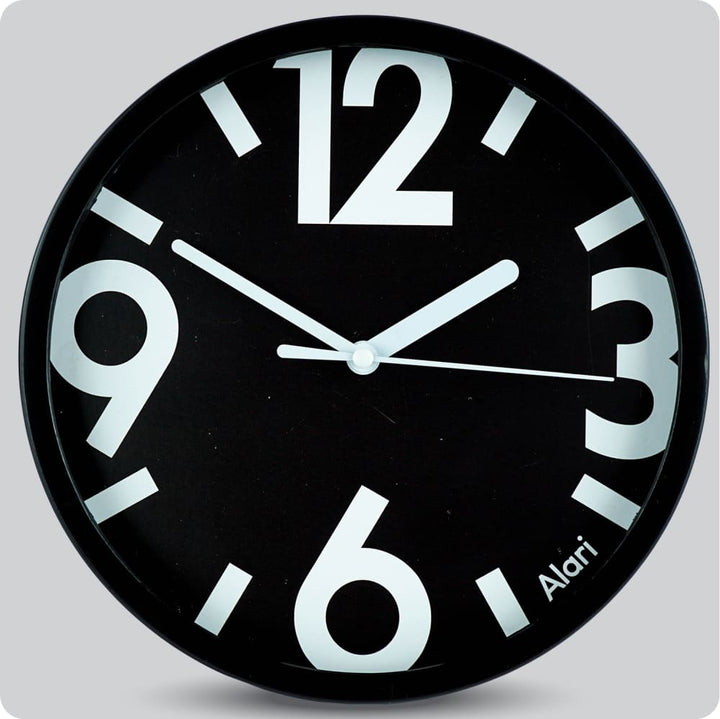 Jam Dinding Analog Polos Minimalis Alari White JDALARAL1118WHI