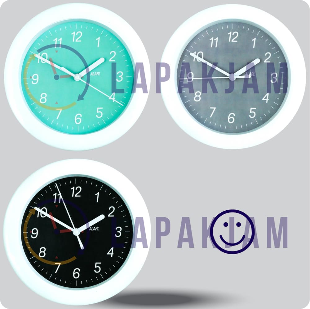 Jam Dinding Analog Polos Minimalis Alari Hitam JDALARAL8001-805HIT