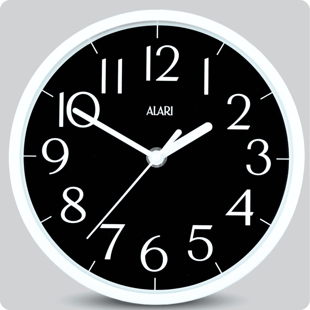 Jam Dinding Analog Polos Minimalis Alari Hitam JDALARAL1196-1668HIT