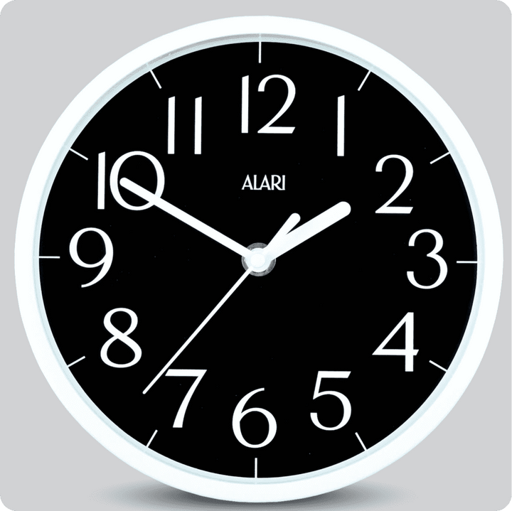 Jam Dinding Analog Polos Minimalis Alari Hitam JDALARAL1196-1668HIT