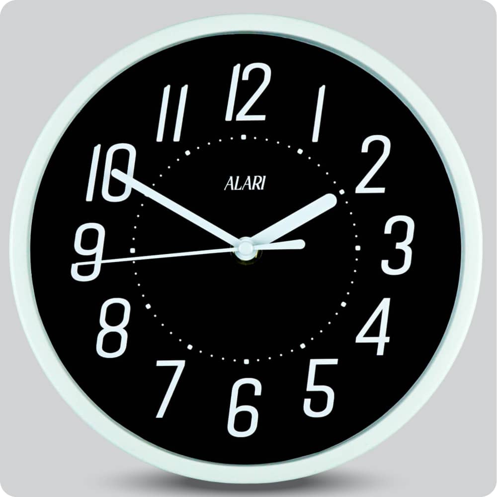 Jam Dinding Analog Polos Minimalis Alari Hitam JDALARAL1167-1668HIT