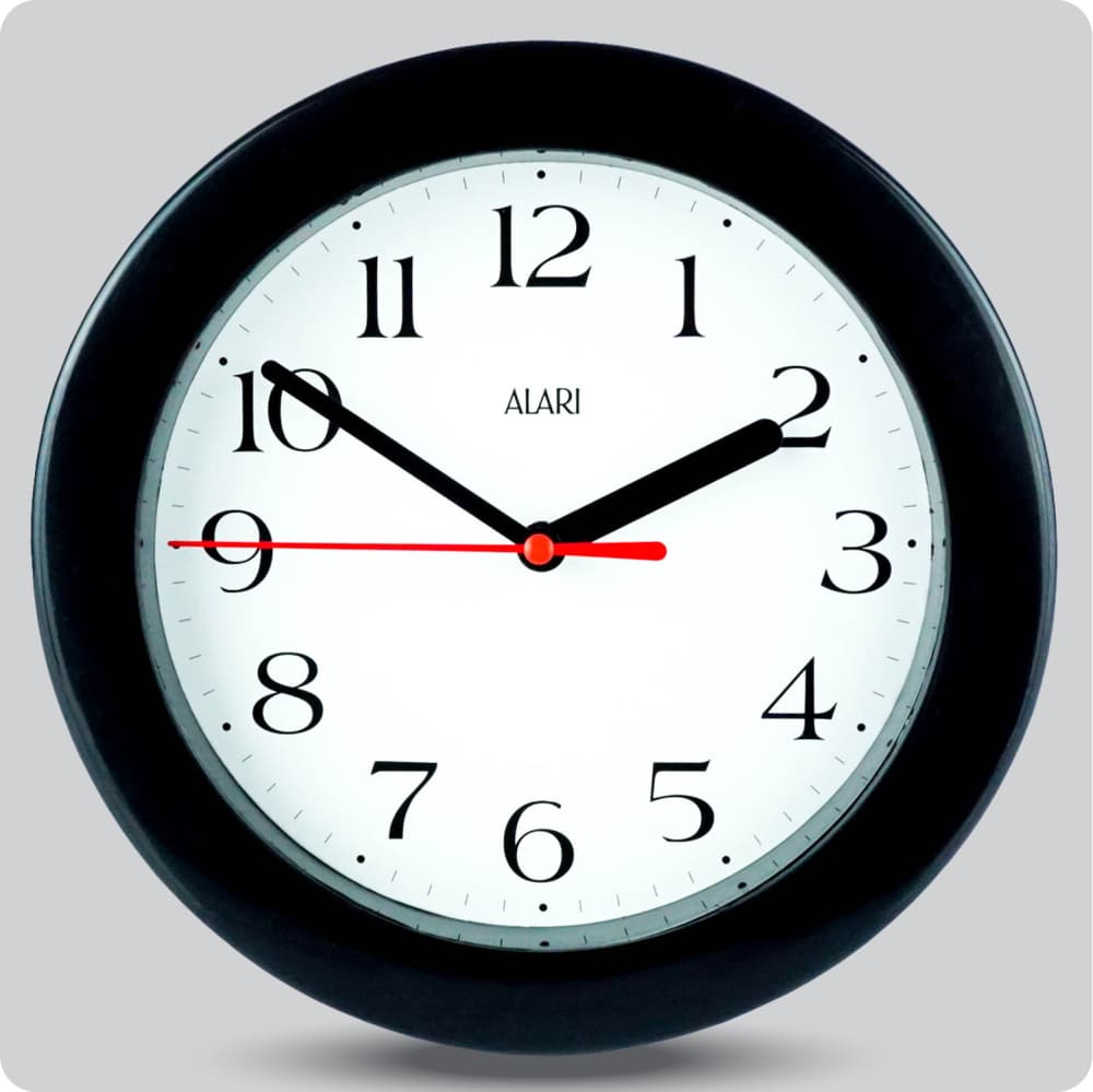 Jam Dinding Analog Polos Minimalis Alari Putih JDALARAL1242-805PUT