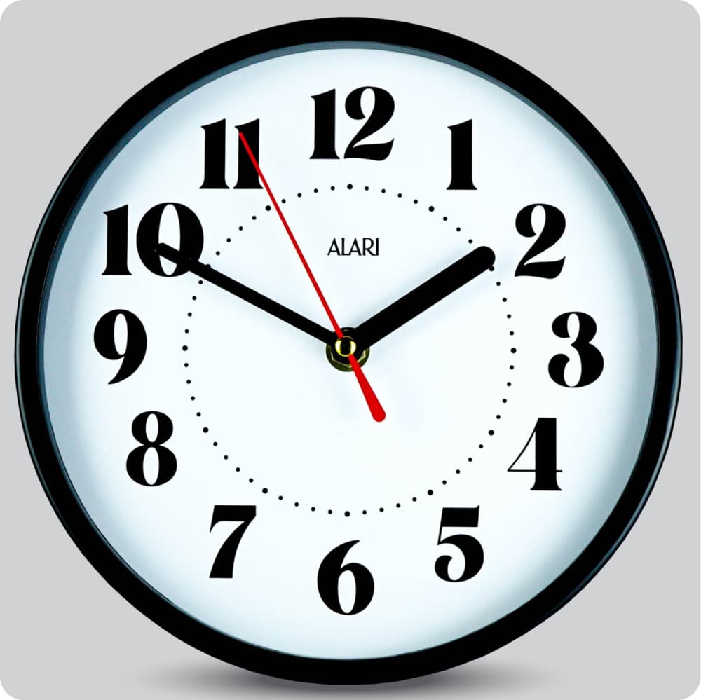 Jam Dinding Analog Polos Minimalis Alari Putih JDALARAL1190-1668PUT