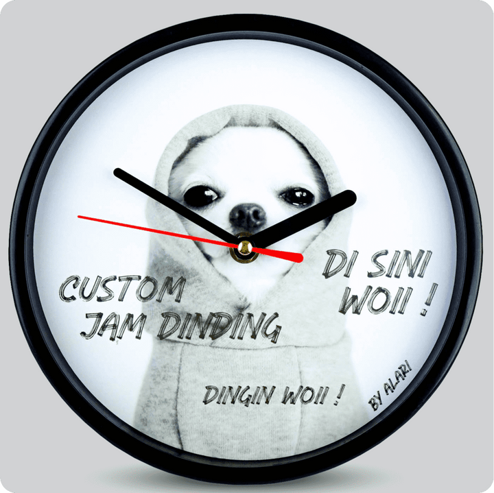 Jam Dinding Analog Custom Alari Hitam &amp; Jarum 206-3 Hitam MJD 5168S JDALCSTM1668-RHITJHIT206-3-M5168S