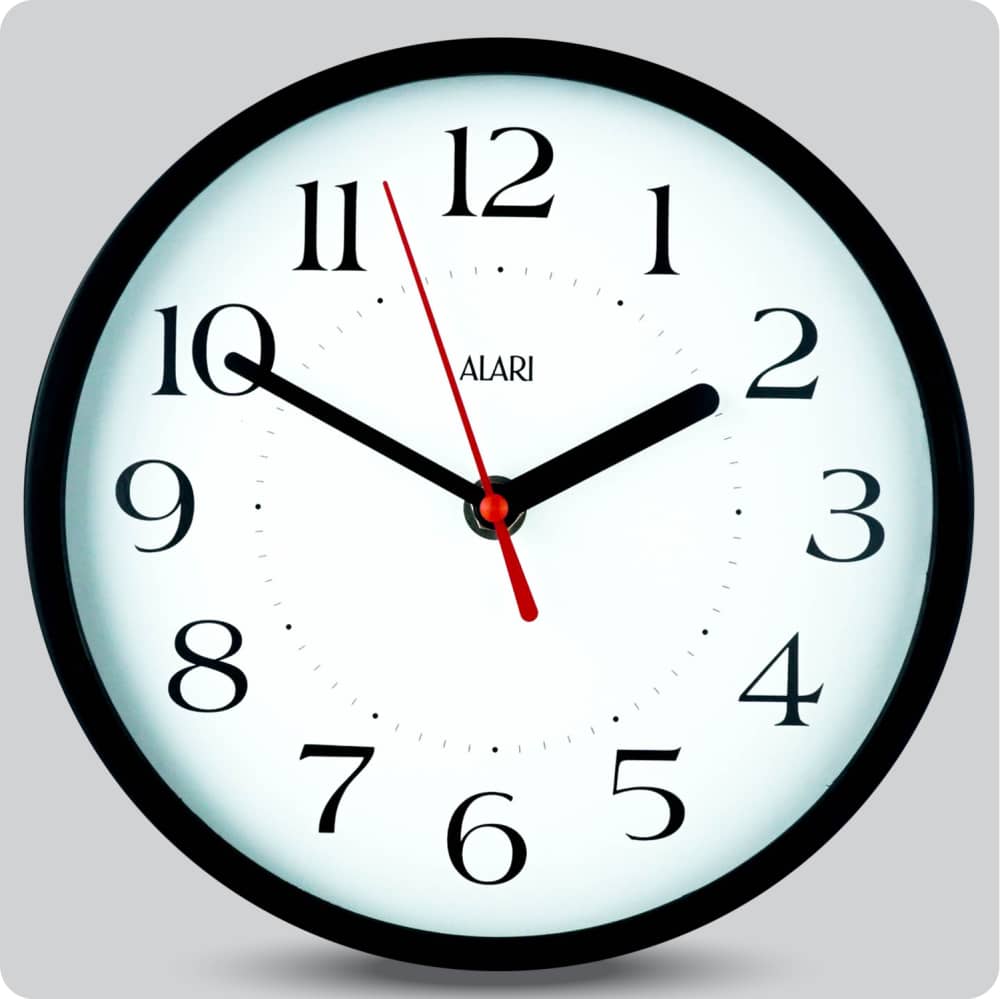 Jam Dinding Analog Polos Minimalis Alari Putih JDALARAL1246-1668PUT