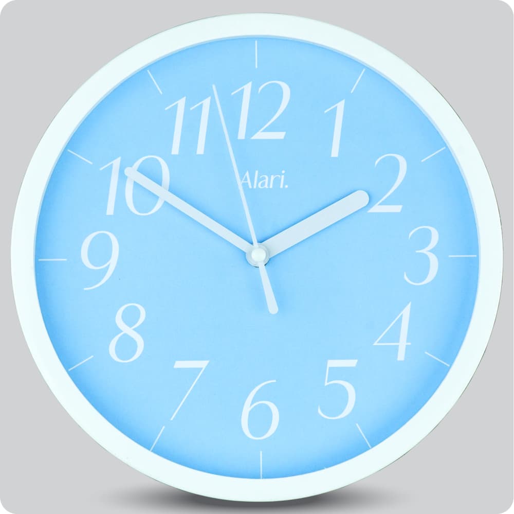 Jam Dinding Analog Polos Minimalis Alari Biru JDALARAL1115-1668BIR