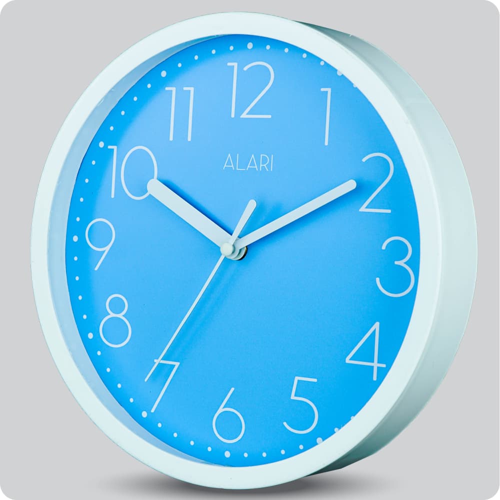 Jam Dinding Analog Polos Minimalis Alari Blue JDALARAL1111LBLU