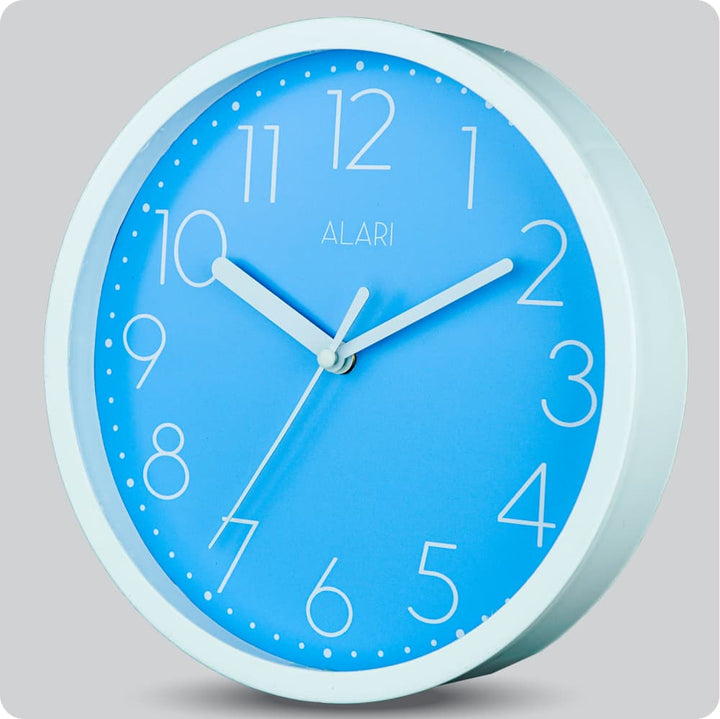 Jam Dinding Analog Polos Minimalis Alari Blue JDALARAL1111LBLU