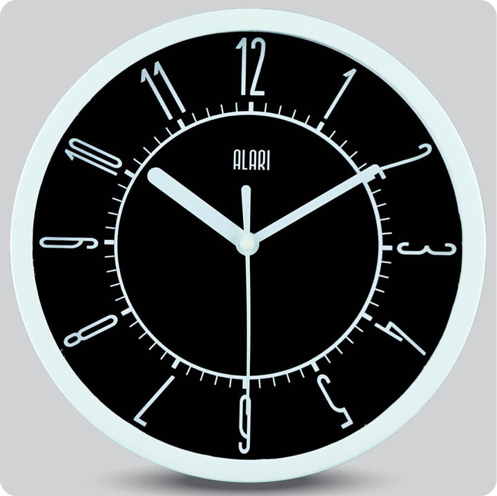 Jam Dinding Analog Polos Minimalis Alari Black JDALARAL1177BLA