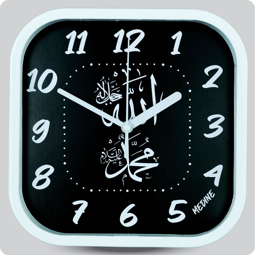 Jam Dinding Analog Kaligrafi Medine Hitam JDMEDIMD1168-5454HIT