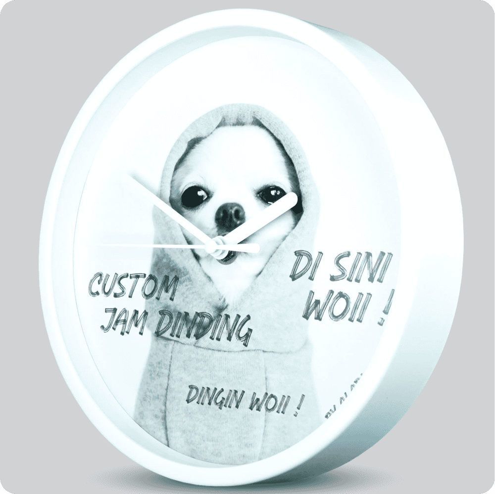 Jam Dinding Analog Custom Alari Putih & Jarum 1014-2 Putih MJD 5168 JDALCSTM168L-RPUTJPUT1014-2-M5168