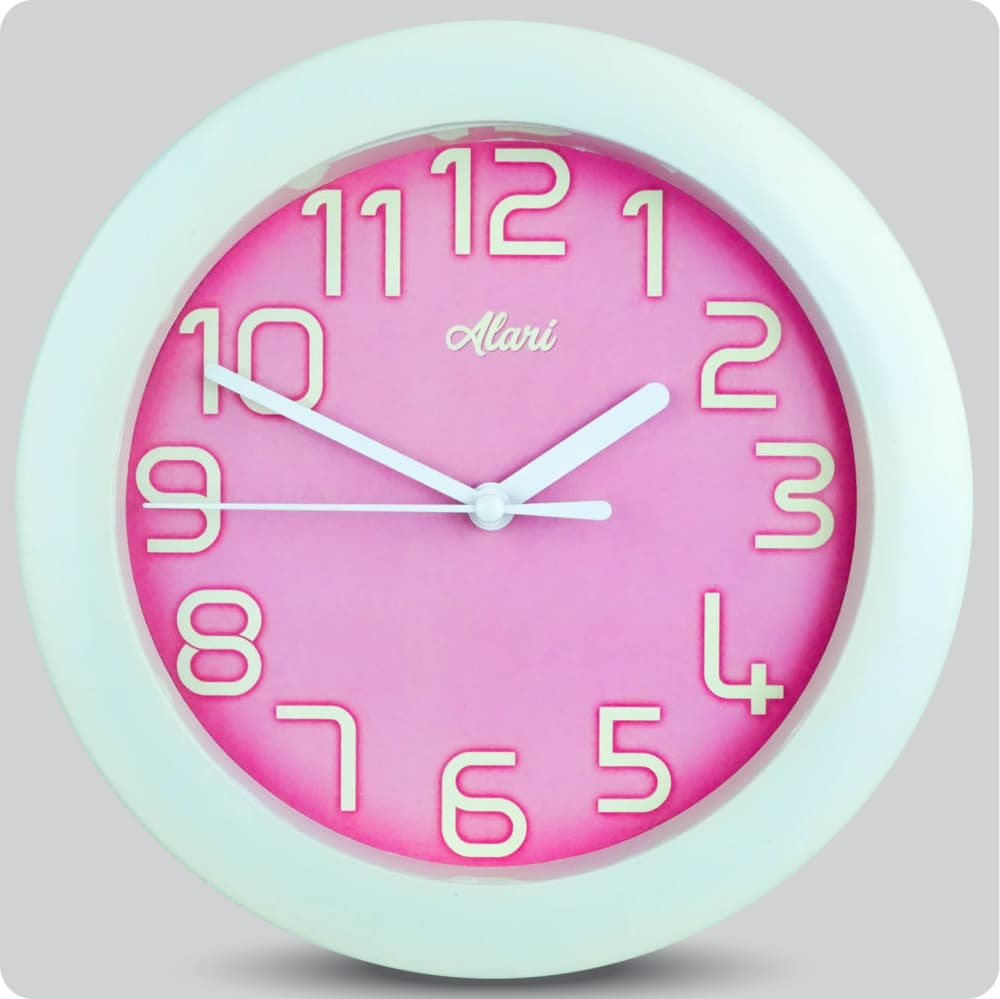 Jam Dinding Analog Polos Minimalis Alari Pink JDALARAL1168-805PIN