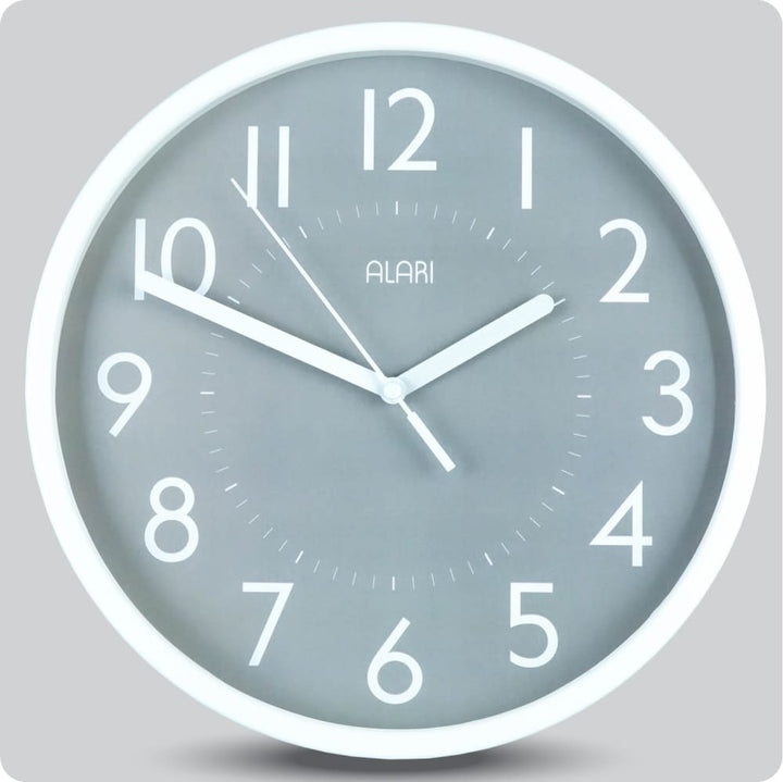 Jam Dinding Analog Polos Minimalis Alari Abu 25 Cm JDALARAL1209-168LABU
