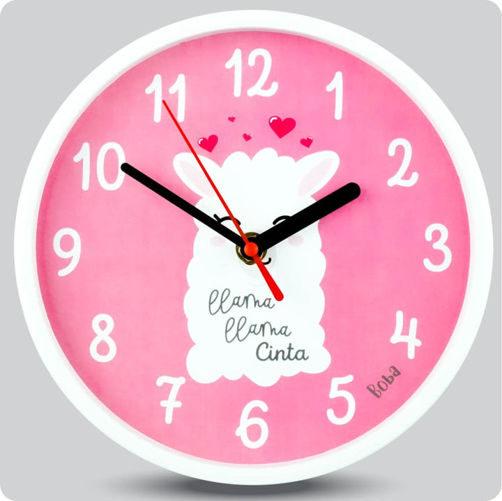 Jam Dinding Analog Karakter Anak Boba Llama Cinta JDBOBABB1102-1668LCIN
