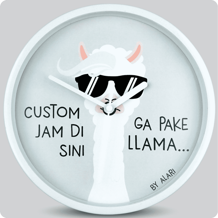 Jam Dinding Analog Custom Alari Putih &amp; Jarum 206-3 Putih MJD 5168S JDALCSTM1668-RPUTJPUT206-3-M5168S