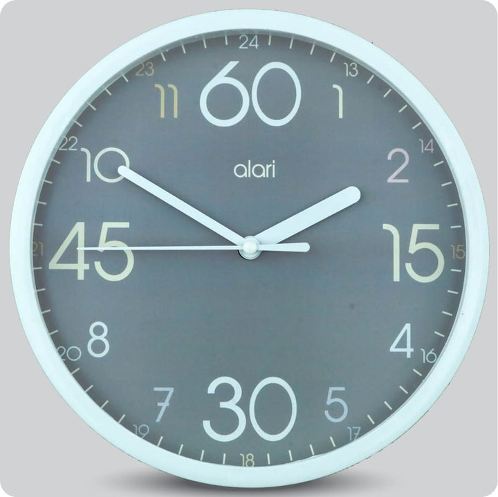 Jam Dinding Analog Polos Minimalis Alari Grey JDALARAL7177GRY