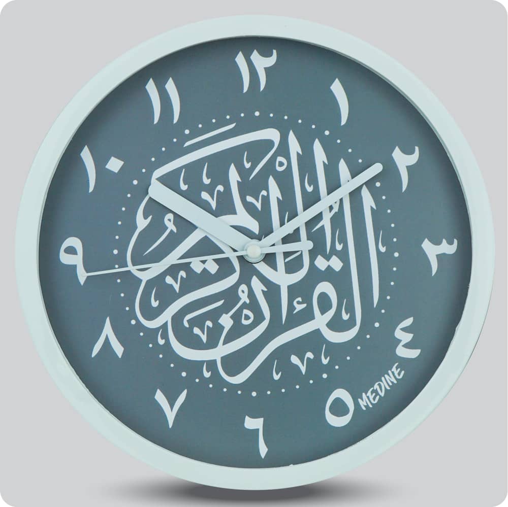 Jam Dinding Analog Kaligrafi Medine Angka Arab Abu-Abu JDMEDIMD1134KQARABU