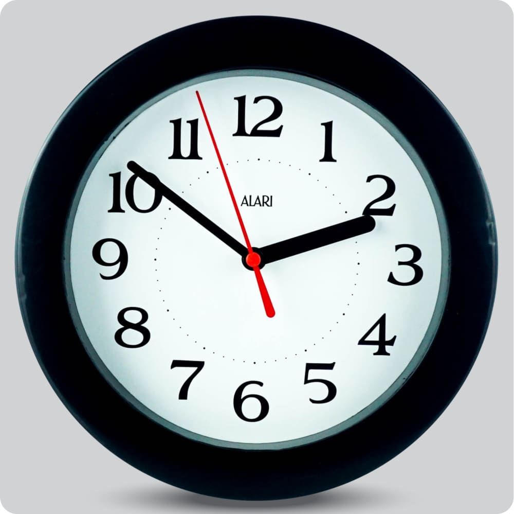 Jam Dinding Analog Polos Minimalis Alari Putih JDALARAL1246-805PUT