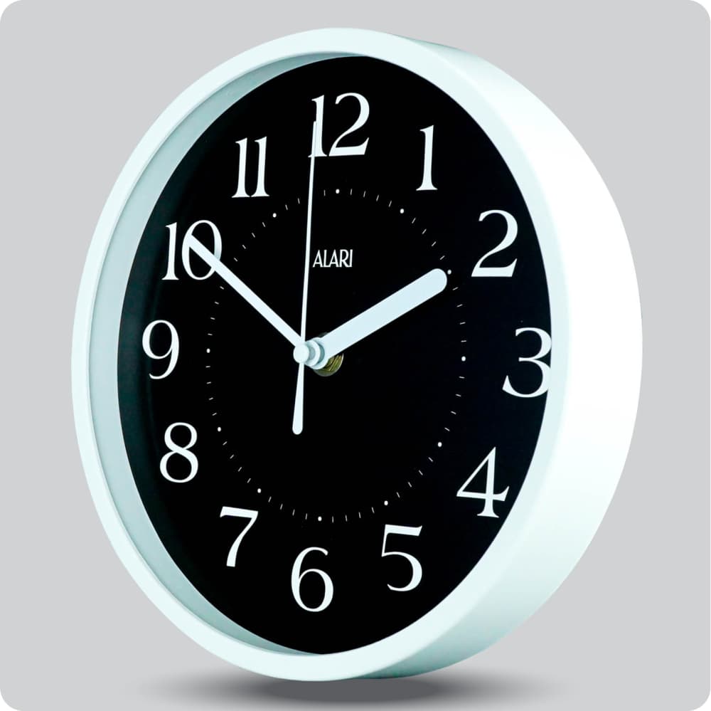 Jam Dinding Analog Polos Minimalis Alari Hitam JDALARAL1246-1668HIT