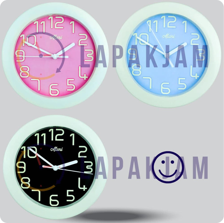 Jam Dinding Analog Polos Minimalis Alari Hitam JDALARAL1168-805HIT