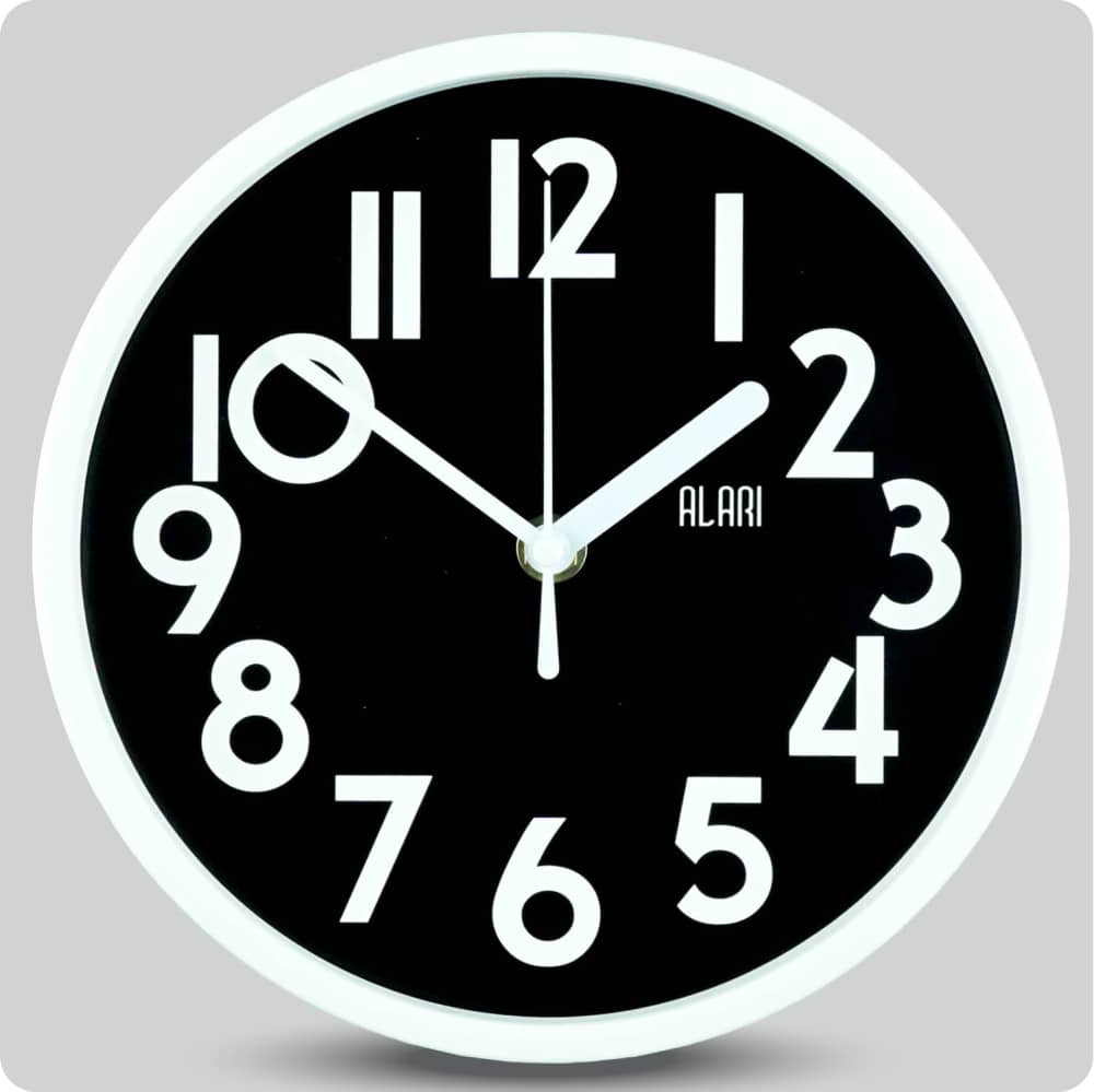 Jam Dinding Analog Polos Minimalis Alari Hitam JDALARAL1249-1668HIT