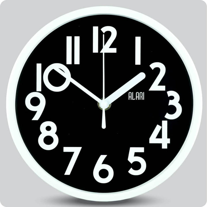 Jam Dinding Analog Polos Minimalis Alari Hitam JDALARAL1249-1668HIT