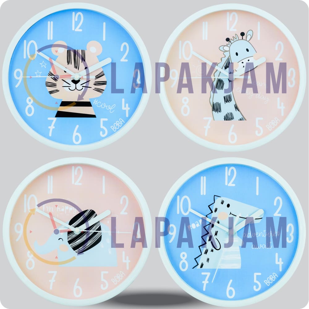 Jam Dinding Analog Animal Boba Crocodile JDBOBABB1313SVACRO