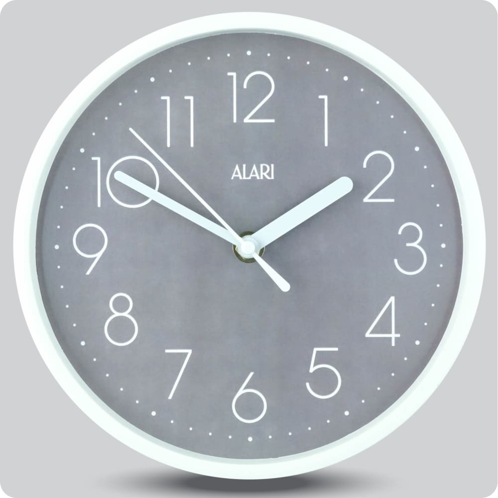 Jam Dinding Analog Polos Minimalis Alari Abu JDALARAL1244-1668ABU
