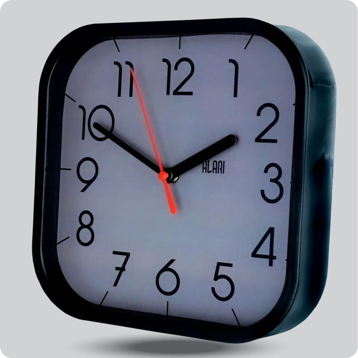 Jam Dinding Analog Polos Minimalis Alari Hitam Abu JDALARAL1236-5454HITABU