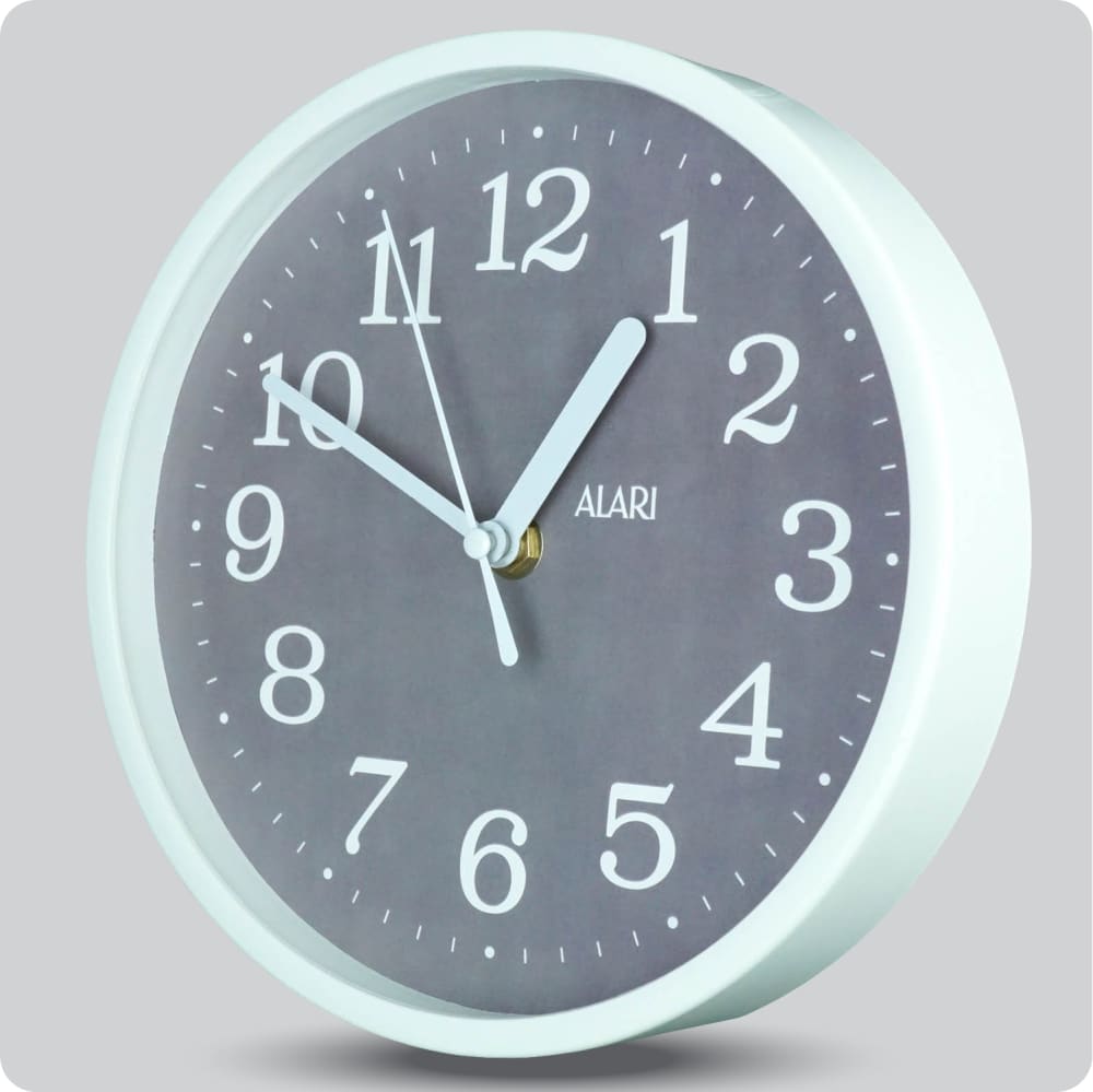 Jam Dinding Analog Polos Minimalis Alari Abu JDALARAL1243-1668ABU