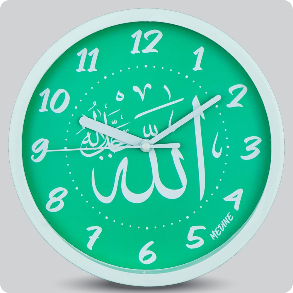 Jam Dinding Analog Kaligrafi Medine Hijau JDMEDIMD1111KAHIJ