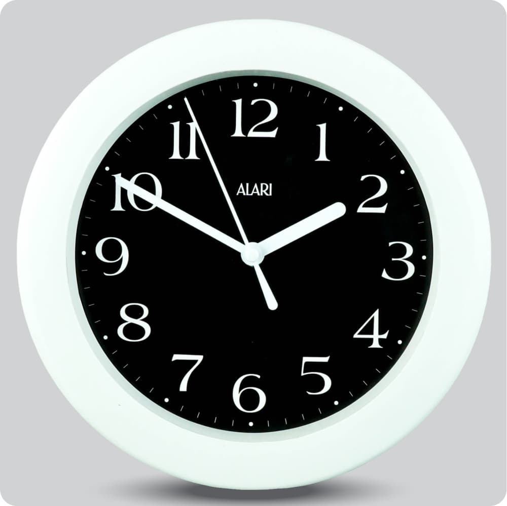 Jam Dinding Analog Polos Minimalis Alari Hitam JDALARAL1242-805HIT