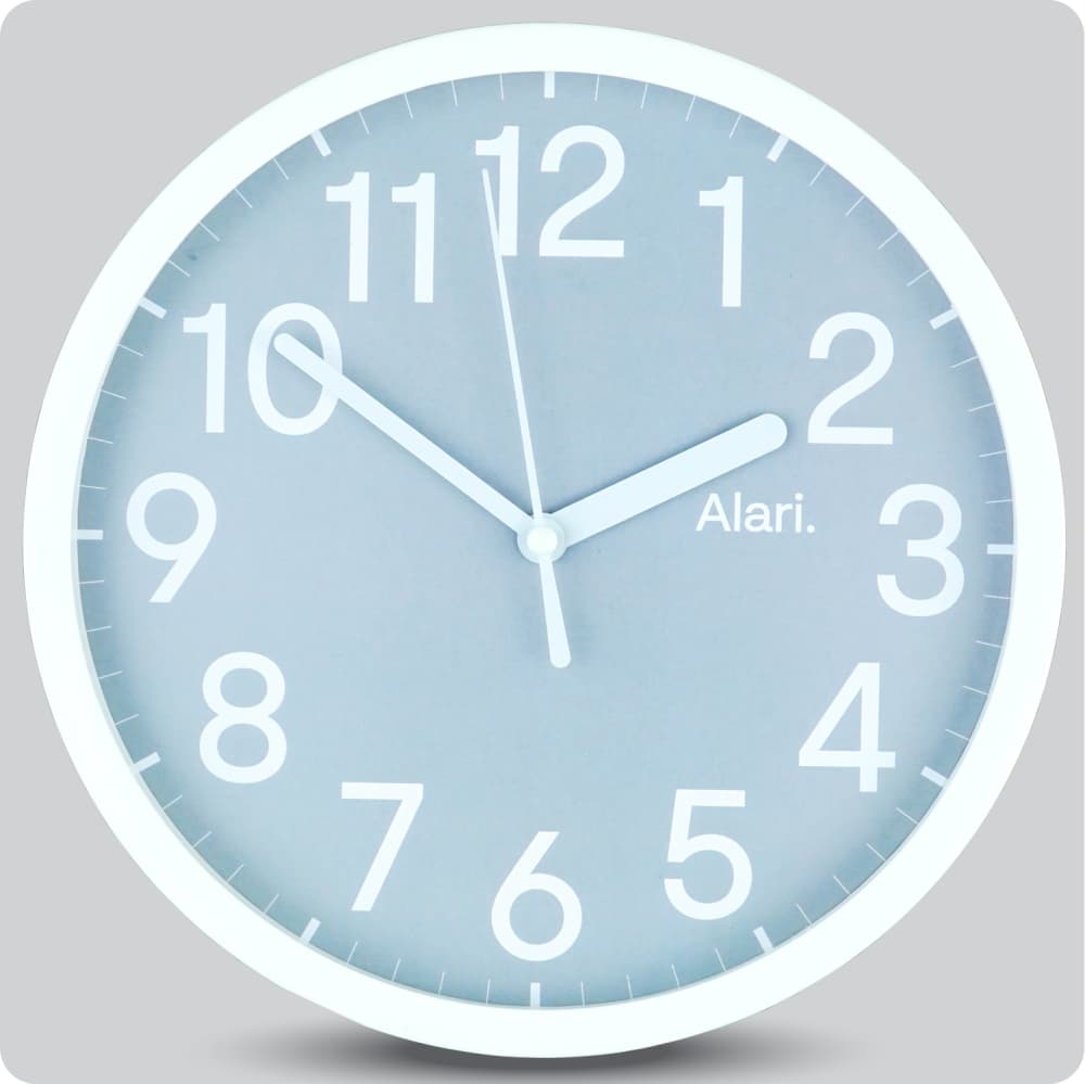 Jam Dinding Analog Polos Minimalis Alari Abu JDALARAL1113-1668ABU