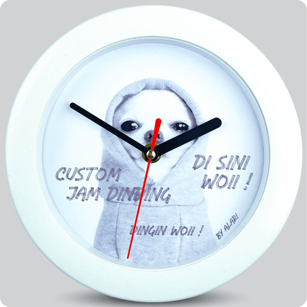 Jam Dinding Analog Custom Alari Putih &amp; Jarum 206-3 Hitam MJD 5168 JDALCSTM805-RPUTJHIT206-3-M5168