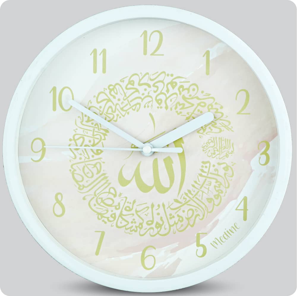 Jam Dinding Analog Kaligrafi Medine Surah Annur JDMEDIMD6869MGKSAN