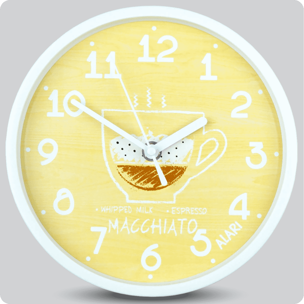 Jam Dinding Analog Motive/Pattern Alari Macchiato Coklat Muda JDALARAL1195-1668CMU