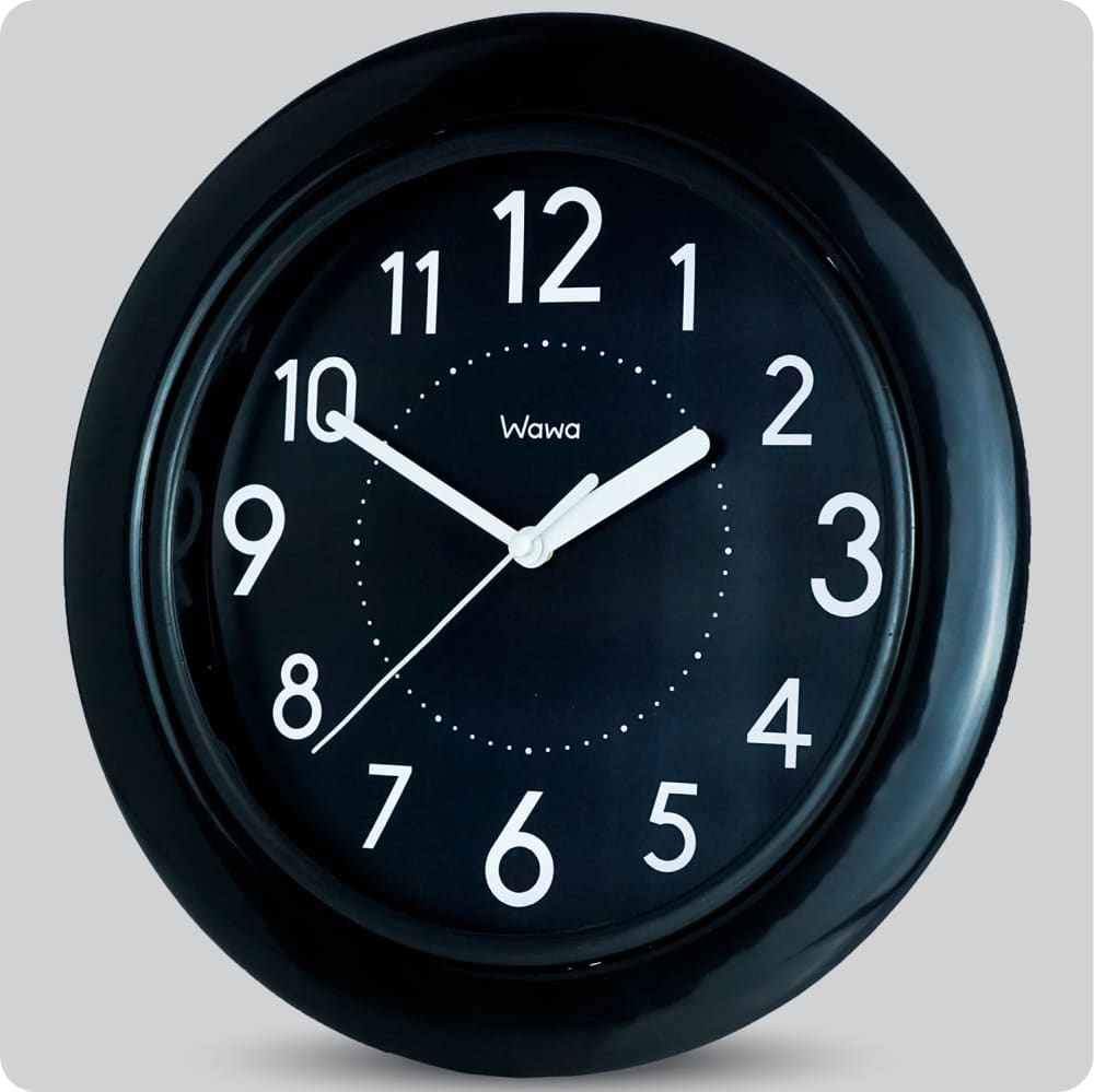 Jam Dinding Analog Polos Minimalis Wawa Hitam JDWAWAWW1111BLA