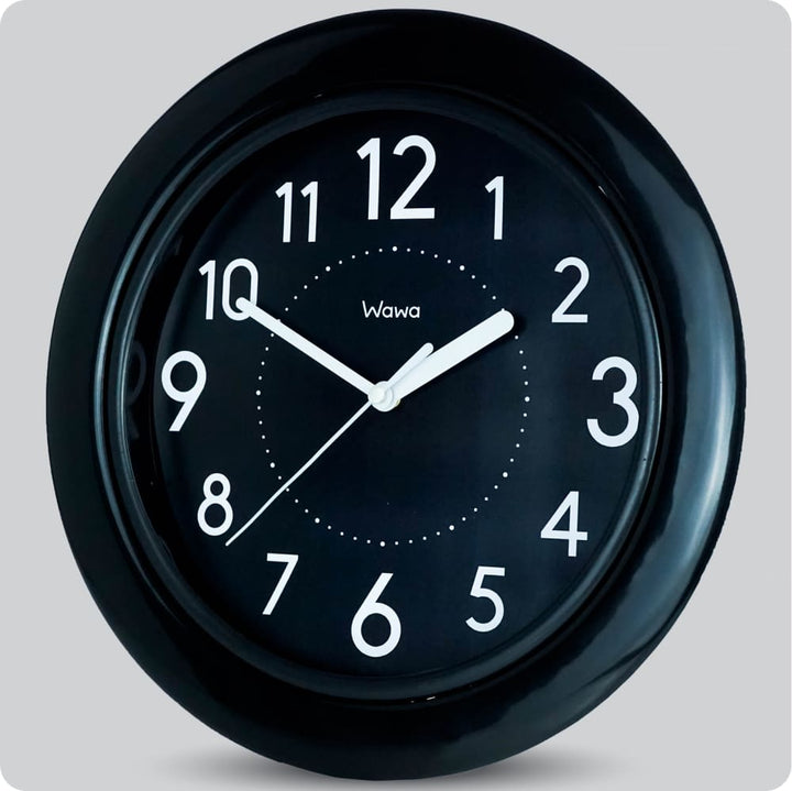 Jam Dinding Analog Polos Minimalis Wawa Hitam JDWAWAWW1111BLA