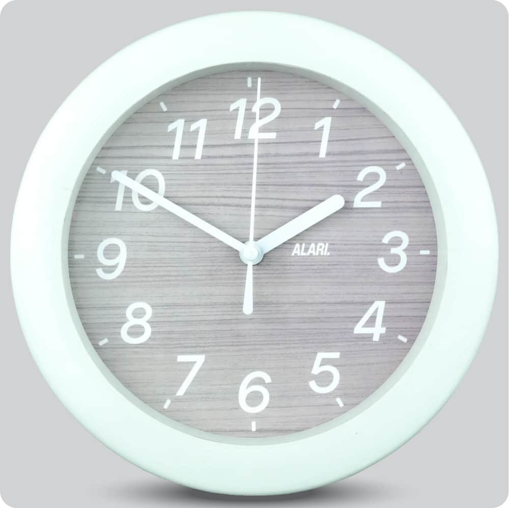Jam Dinding Analog Polos Minimalis Alari Abu JDALARAL8005-805ABU