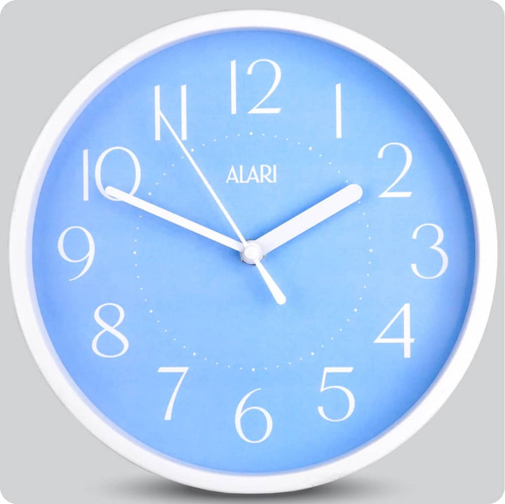 Jam Dinding Analog Polos Minimalis Alari Biru Muda JDALARAL1158-1668BIR