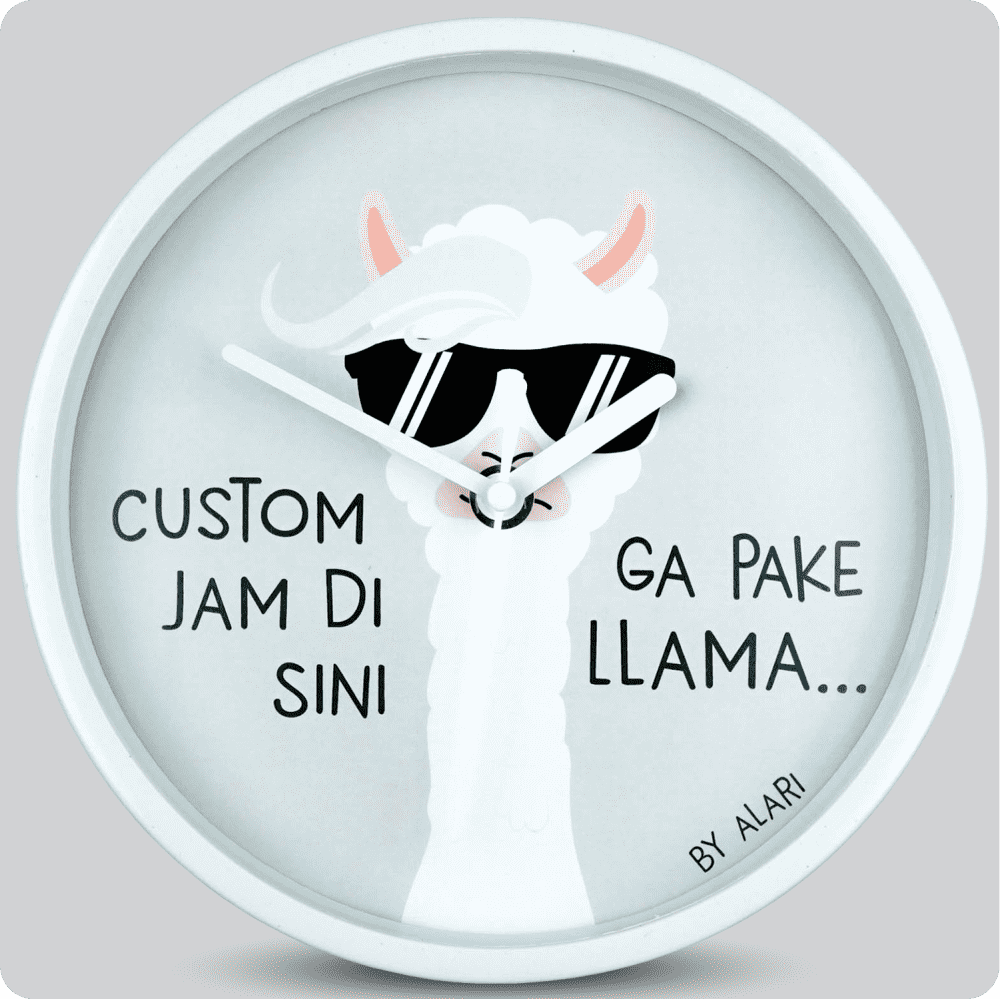 Jam Dinding Analog Custom Alari Putih &amp; Jarum 1014-2 Putih MJD 5168S JDALCSTM168L-RPUTJPUT1014-2-M5168S