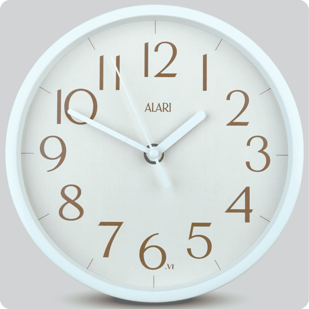 Jam Dinding Analog Polos Minimalis Alari Cream V1 JDALARAL1179-1668CREV1